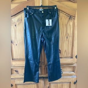 Women RedStar Bootcut black faux leather pleather pants size 10 - NWT